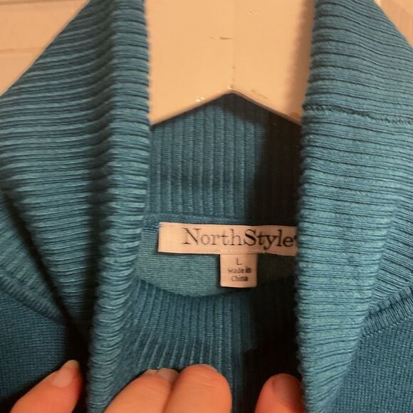 Northstyle shortsleeve turtleneck teal sz.L - Picture 2 of 4
